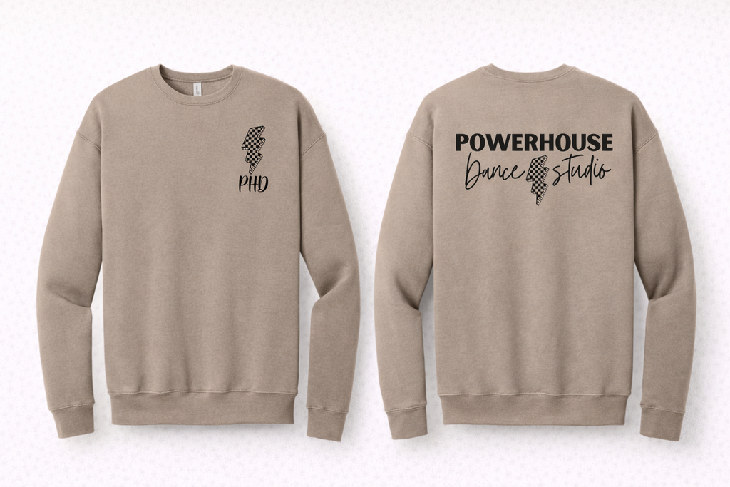 PHD Bella Canvas Crewneck Black Font