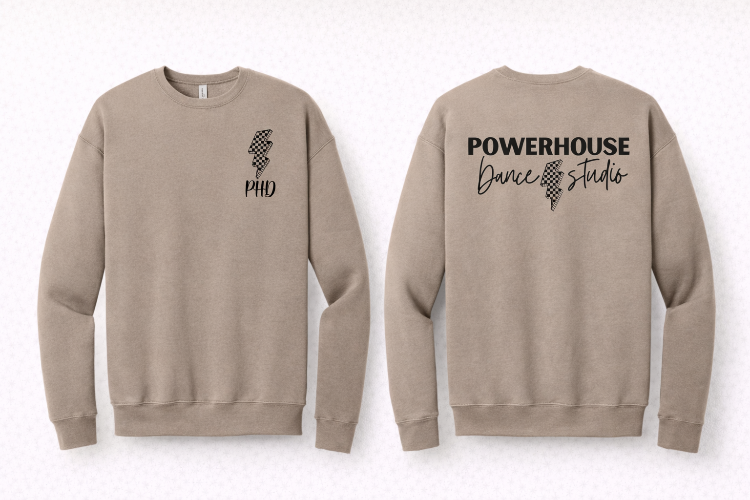 PHD Bella Canvas Crewneck Black Font