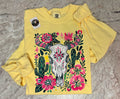 Western Skull Floral Tee