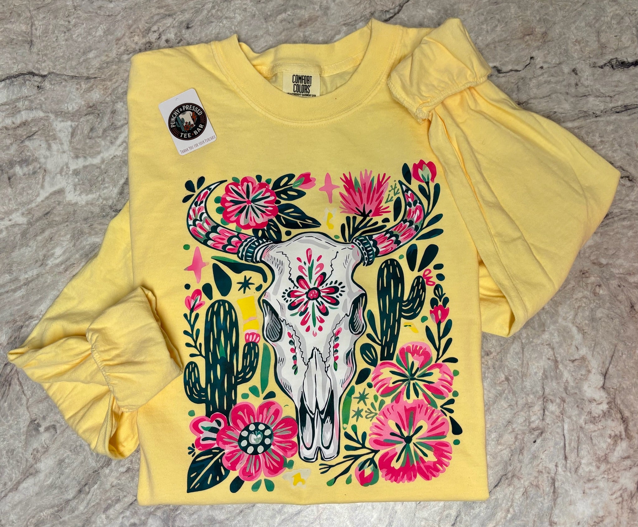 Western Skull Floral Tee